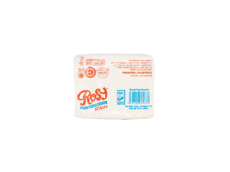 Rosy White Serviettes 100 Sheets