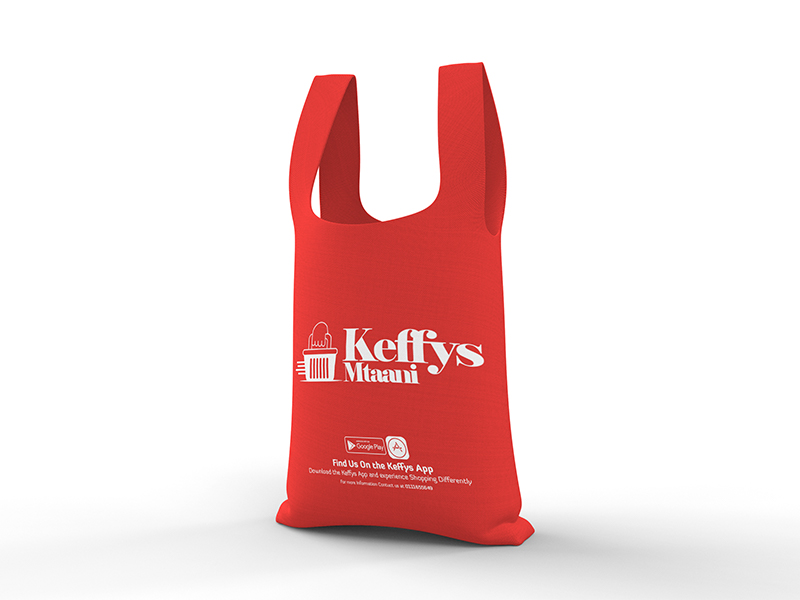 Keffys Mtaani Non-Woven Red Packaging Bag #3